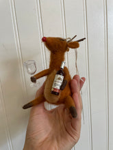 Load image into Gallery viewer, Felt Reindeer with Wine Glass Ornaments