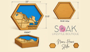 Wooden Hex Map of Parksville