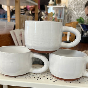 White and Red Mug - Mabel Ceramics