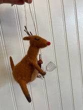 Load image into Gallery viewer, Felt Reindeer with Wine Glass Ornaments