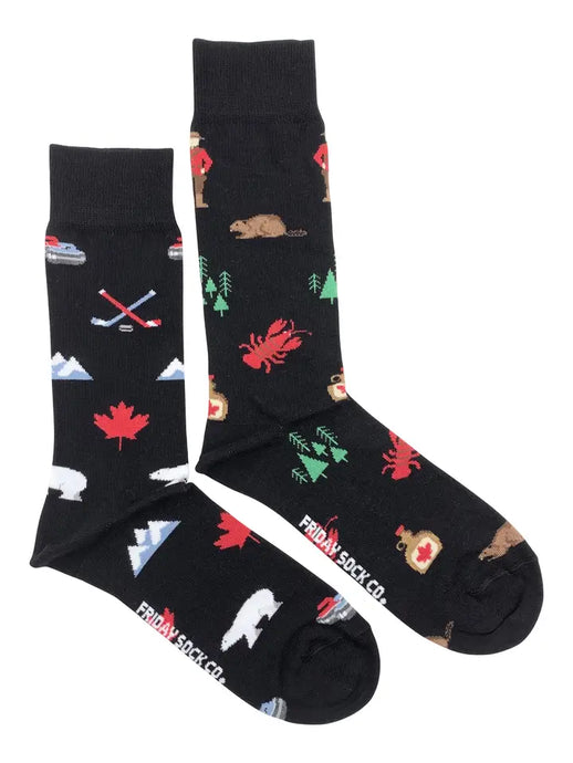 Men's Canada Icons Purposefully Mismatched Socks - Friday Sock Co.