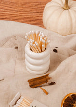 Load image into Gallery viewer, White Speckled Ceramic Match Pot