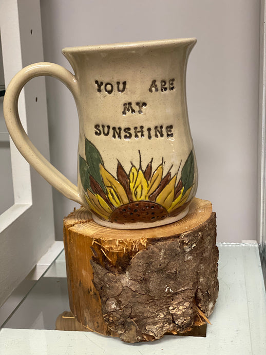 You Are My Sunshine Sunflower Mug  - Funky Fungus Pottery