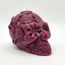 Load image into Gallery viewer, Beeswax Candle - Flower Skull