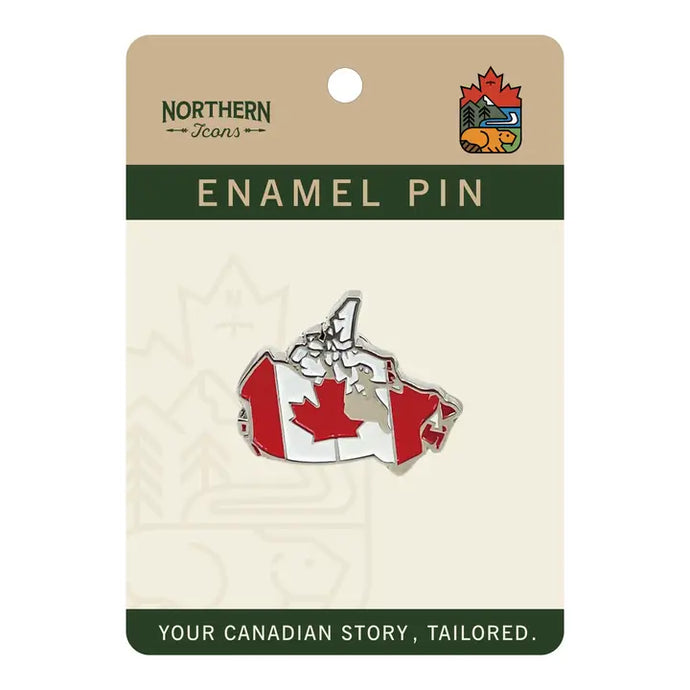 Canada Flag Map Enamel Pin