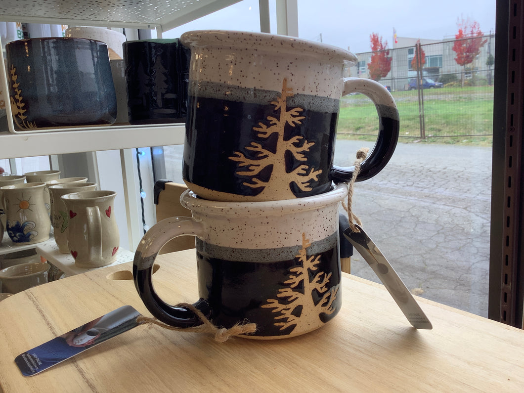 Medium Black Ombré Tree Mug- Hands On Clay