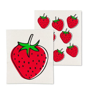 2 PC Strawberry Dishcloth