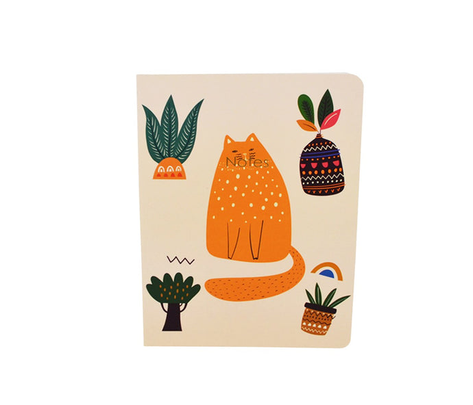 Cat with Plants Soft Cover Notebook