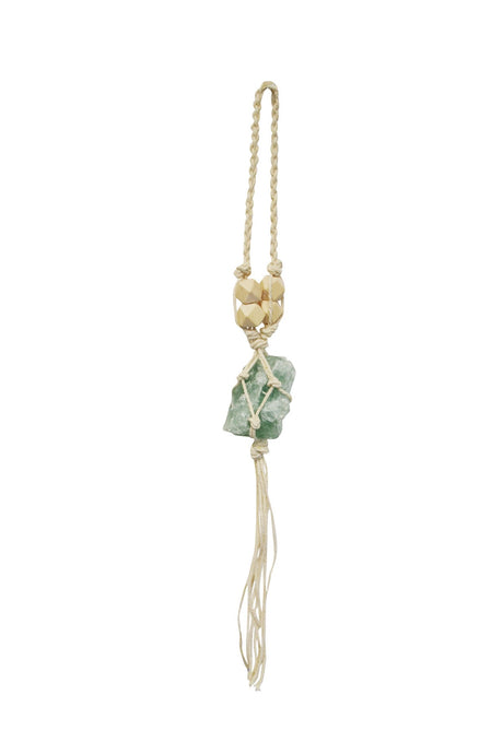 Green Flourite Macrame Hanging Decor