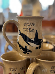 Stay Wild Orcas Mug  - Funky Fungus Pottery