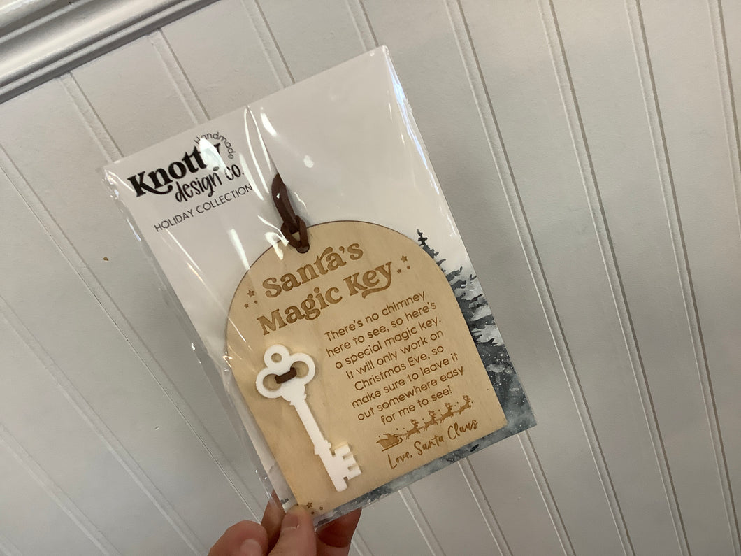 Santa’s Magic Key love Santa Wooden Ornament