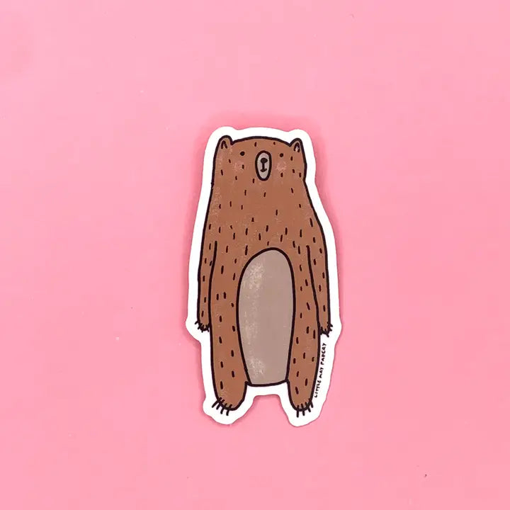 Bear Clear Vinyl Sticker- Little May Papery