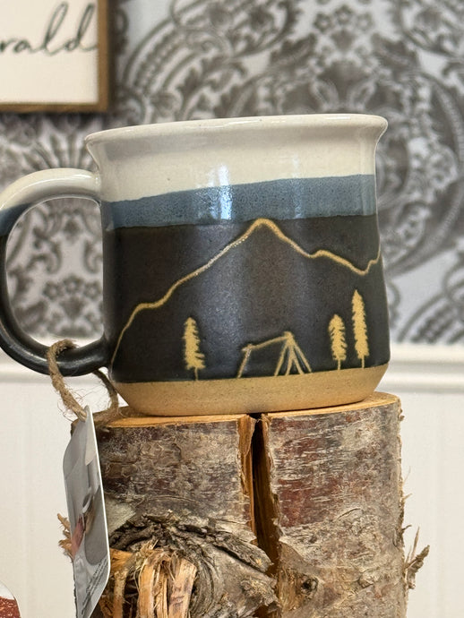 Medium Black Ombré Camper Mug- Hands On Clay