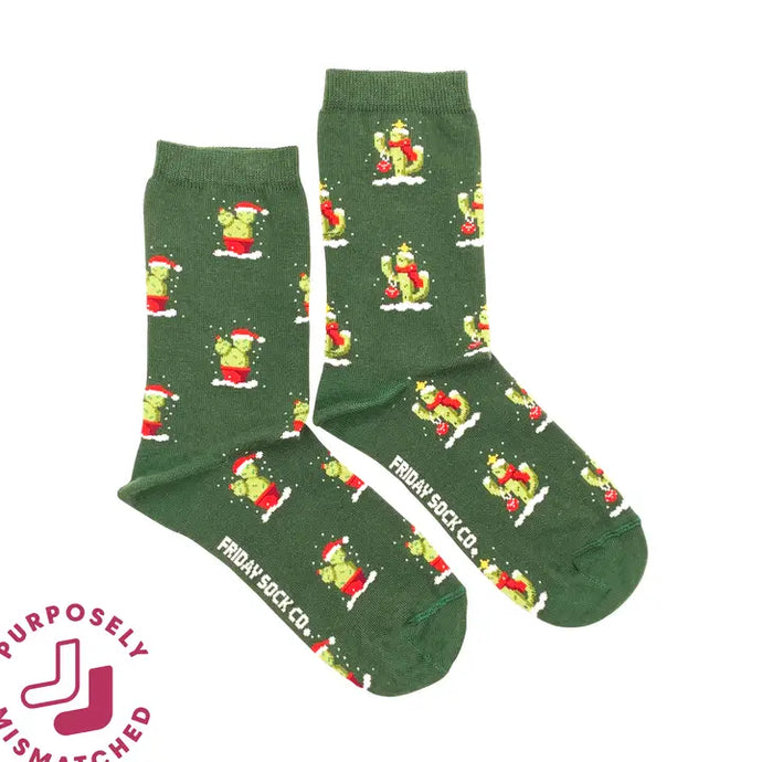 Women's Christmas Cactus Socks - Friday Sock Co.