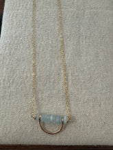 Load image into Gallery viewer, Half Moon Necklace with Precious Beads - Gold Filled