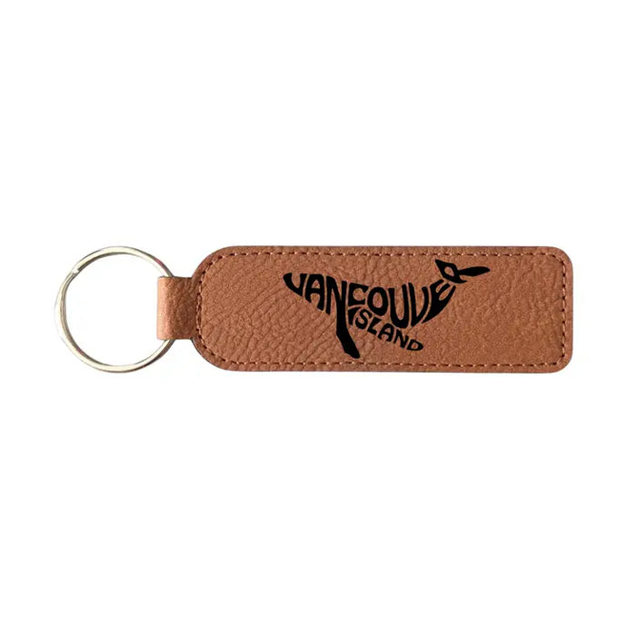 Vancouver Island Whale Typography Keychain