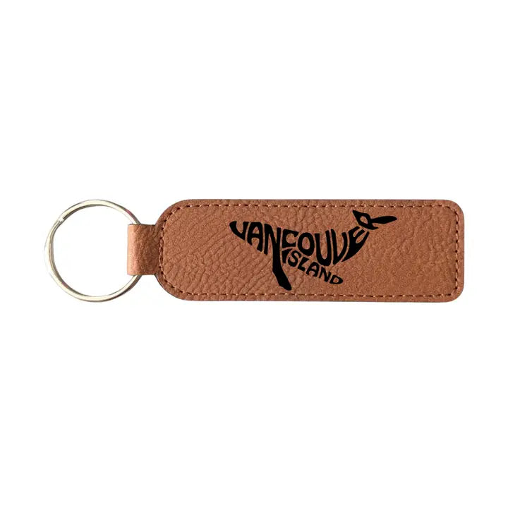Vancouver Island Whale Typography Keychain