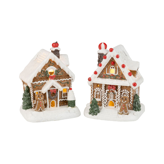 Painted Gingerbread House Table Pieces