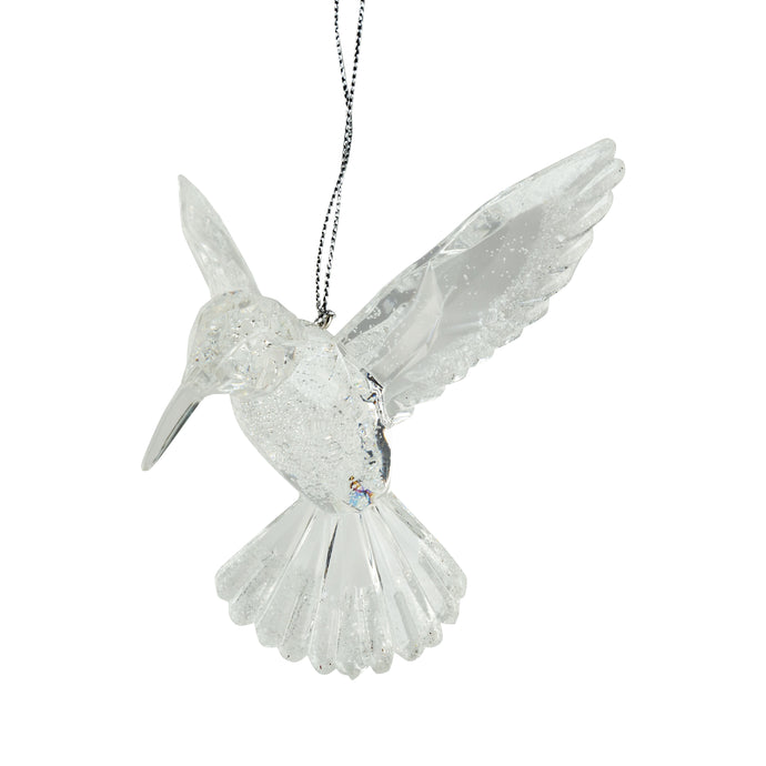 Clear Acrylic Hummingbird Ornament