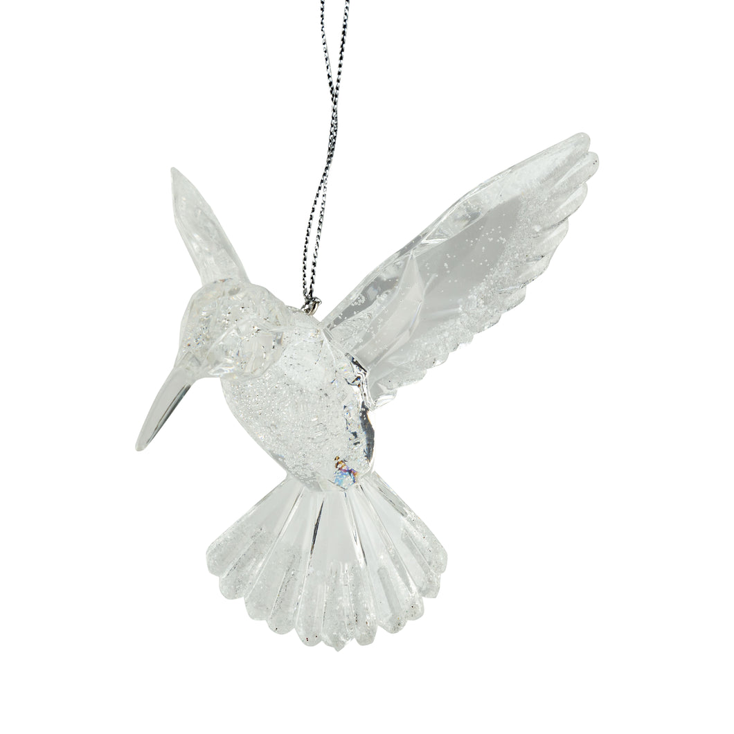 Clear Acrylic Hummingbird Ornament