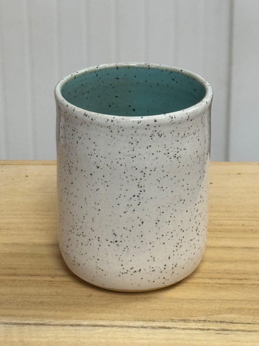 White Tumbler With Blue inside  - Hands On Clay