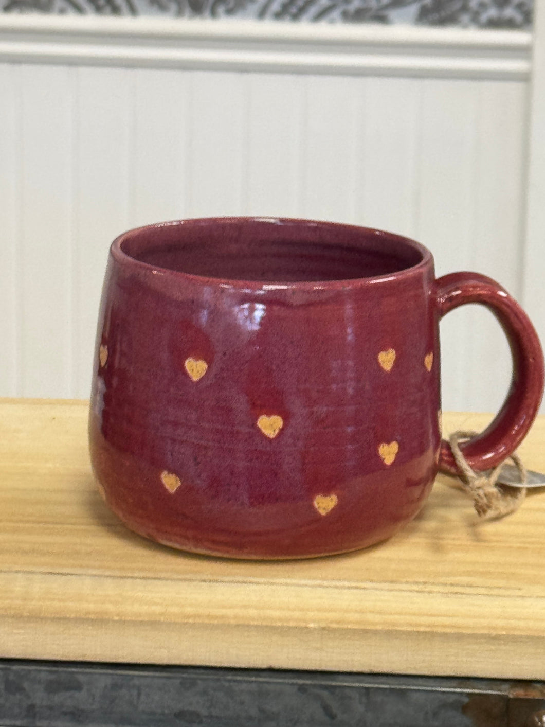 Maroon Heart Mug Medium - Hands On Clay