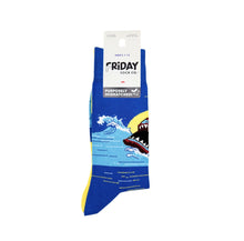Load image into Gallery viewer, Men&#39;s Shark &amp; Surfboard Purposefully Mismatched Socks - Friday Sock Co.