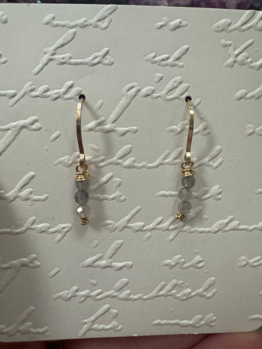 Gold Beaded Dainty Earrings