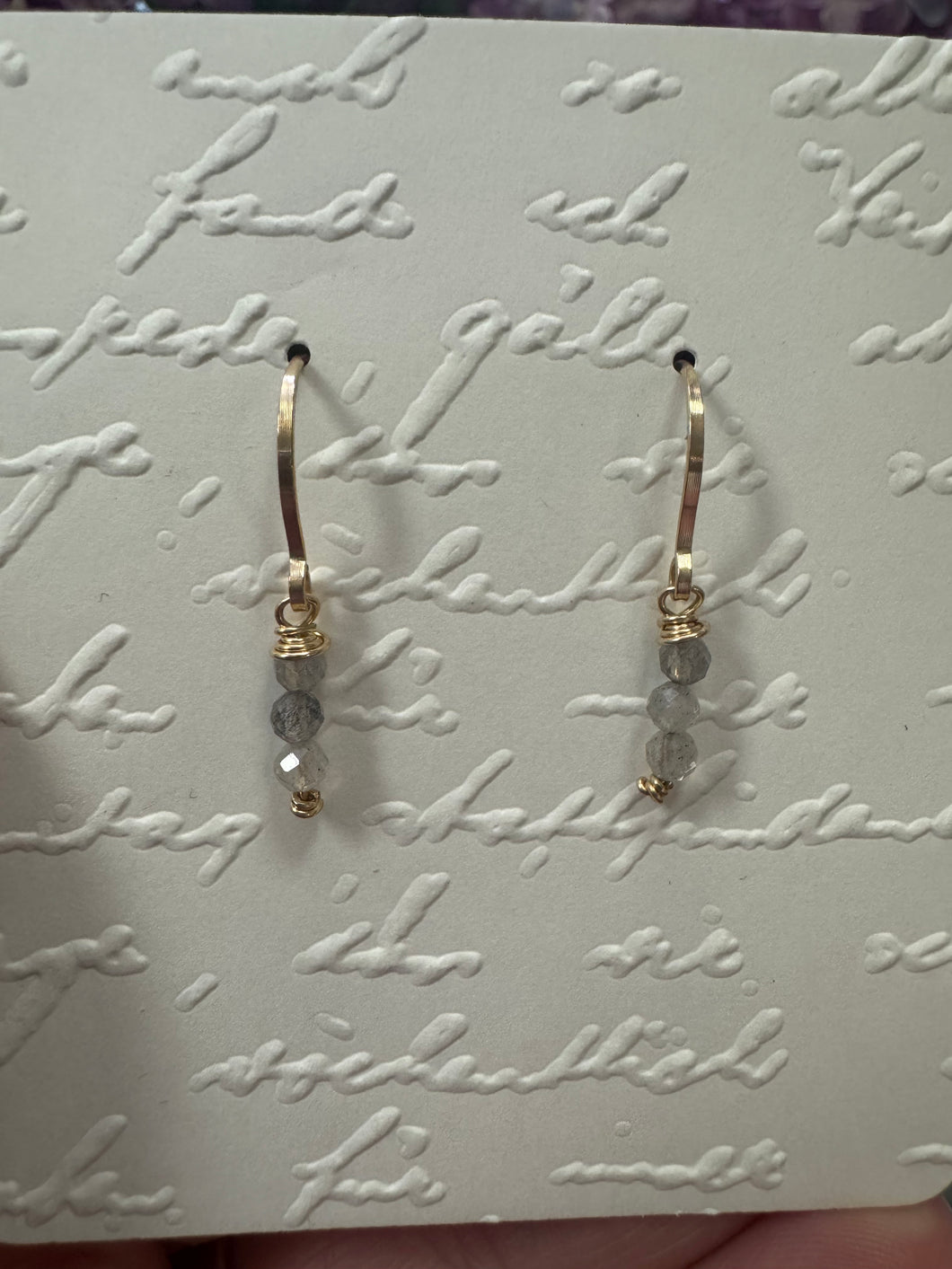 Gold Beaded Dainty Earrings