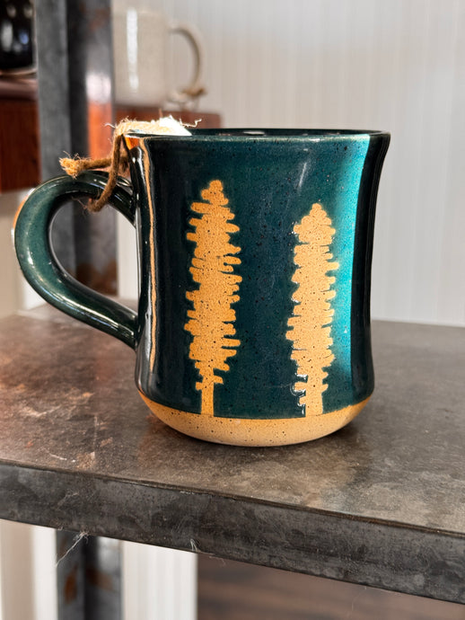 Medium Deep Blue Sitka Tree Mug - Hands on Clay