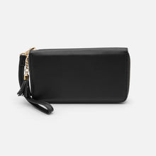 Load image into Gallery viewer, Black wallet with tassel