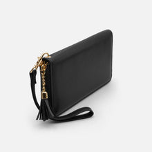 Load image into Gallery viewer, Black wallet with tassel