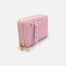 Load image into Gallery viewer, Pink Double Wallet with Removable Floral Pouch