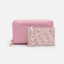 Load image into Gallery viewer, Pink Double Wallet with Removable Floral Pouch