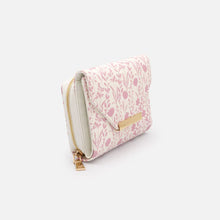 Load image into Gallery viewer, Ivory Saffiano Wallet with Pink Floral Print