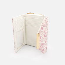 Load image into Gallery viewer, Ivory Saffiano Wallet with Pink Floral Print