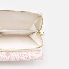 Load image into Gallery viewer, Ivory Saffiano Wallet with Pink Floral Print