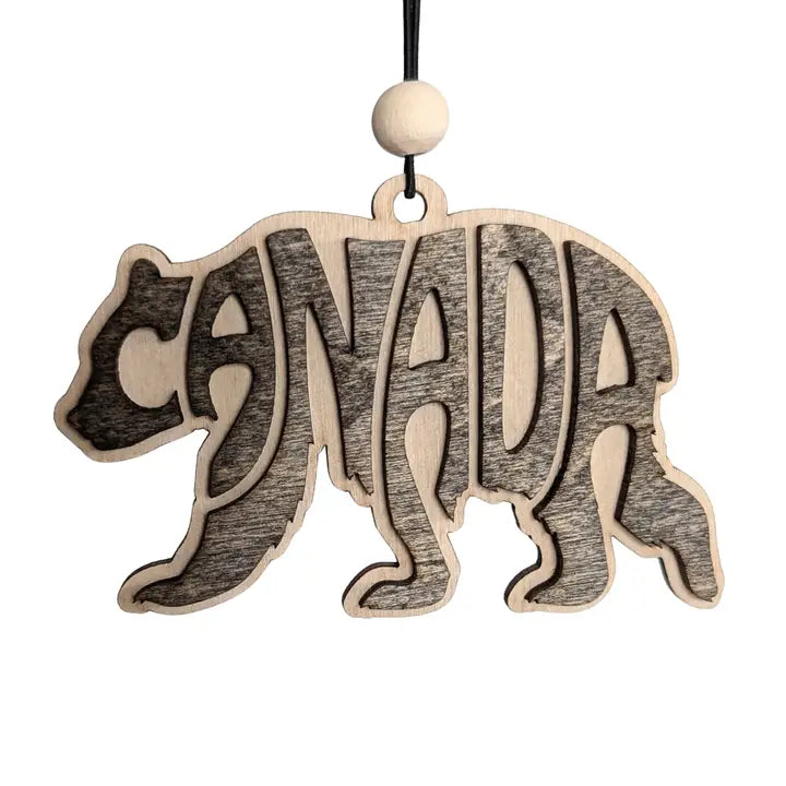 Canada Bear Typography Ornament/Car Mirror