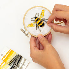 Load image into Gallery viewer, Bee Mini Cross Stitch Kit - Kikkerland