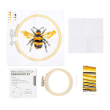 Load image into Gallery viewer, Bee Mini Cross Stitch Kit - Kikkerland