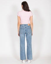 Load image into Gallery viewer, Cropped Ribbed Fitted Tee - Bubble Gum - Brunette The Label
