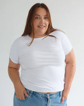 Load image into Gallery viewer, Ribbed Fitted White Tee - Brunette The Label