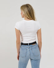 Load image into Gallery viewer, Ribbed Fitted White Tee - Brunette The Label