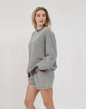 Load image into Gallery viewer, Striped Crewneck- Black/White - Brunette The Label
