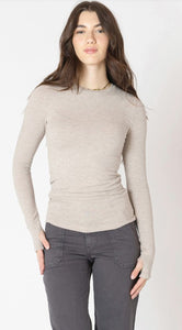 Brushed Crewneck Tee - Light Heather Taupe