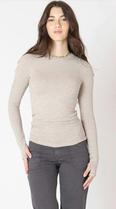 Brushed Crewneck Tee - Light Heather Taupe