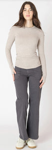 Brushed Crewneck Tee - Light Heather Taupe