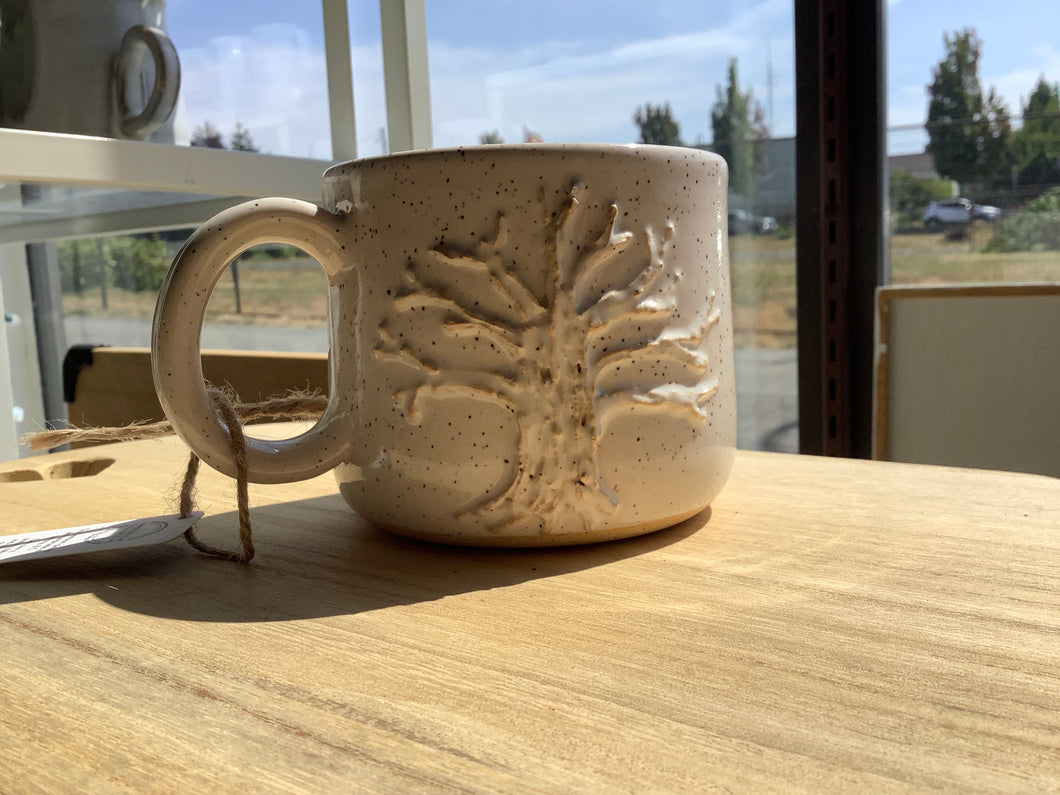 Medium Speckled Textured Tree Mug - Hands on Clay