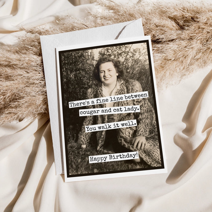 Cougar Cat Lady - Birthday Card
