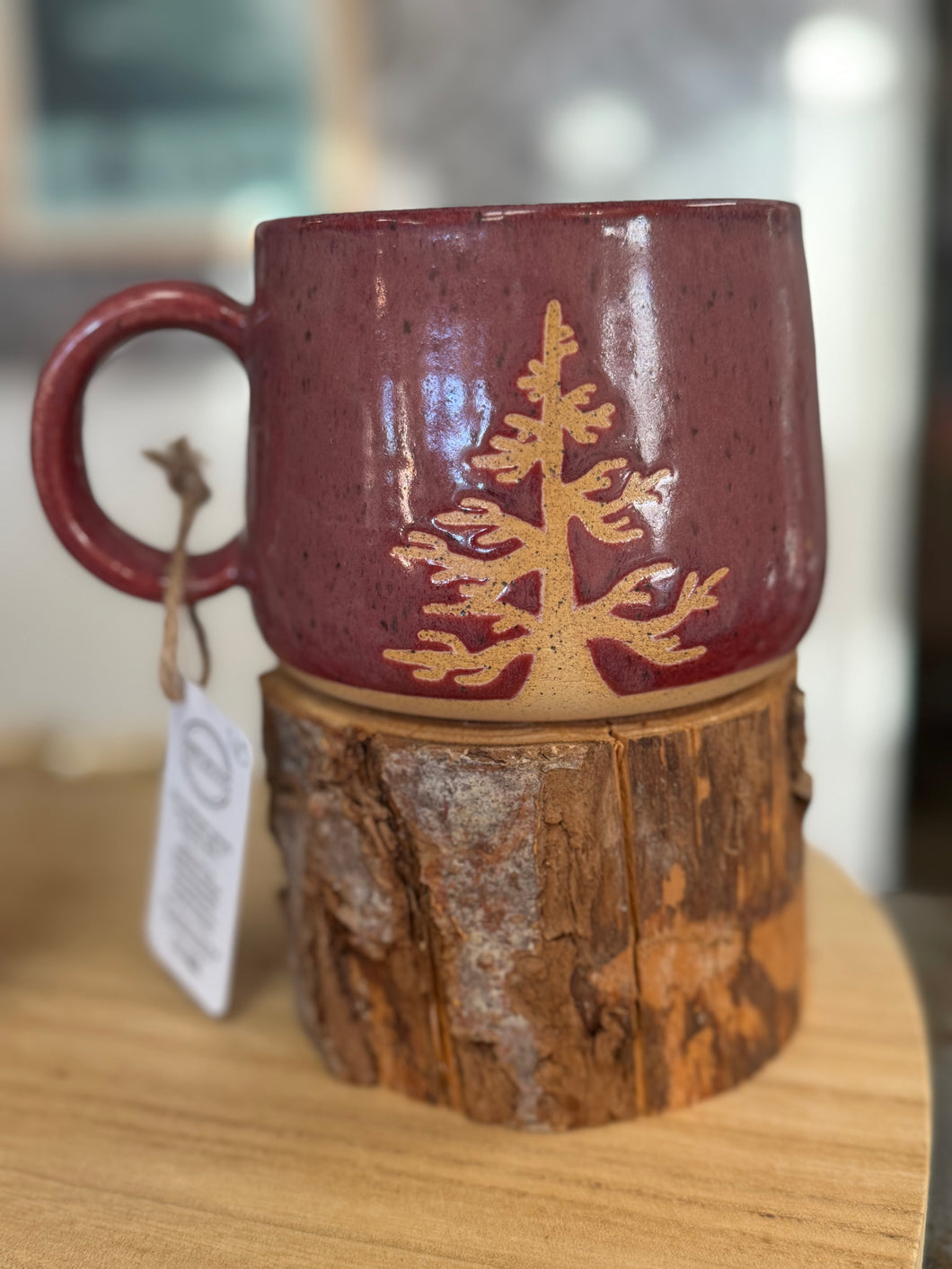 Maroon Tree Mug Medium - Hands On Clay